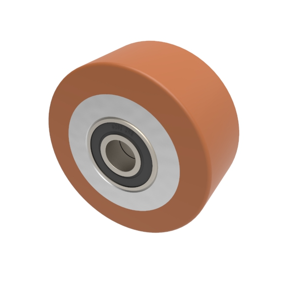 Polyurethane Cast Iron 80mm Ball Bearing Wheel 250kg Load