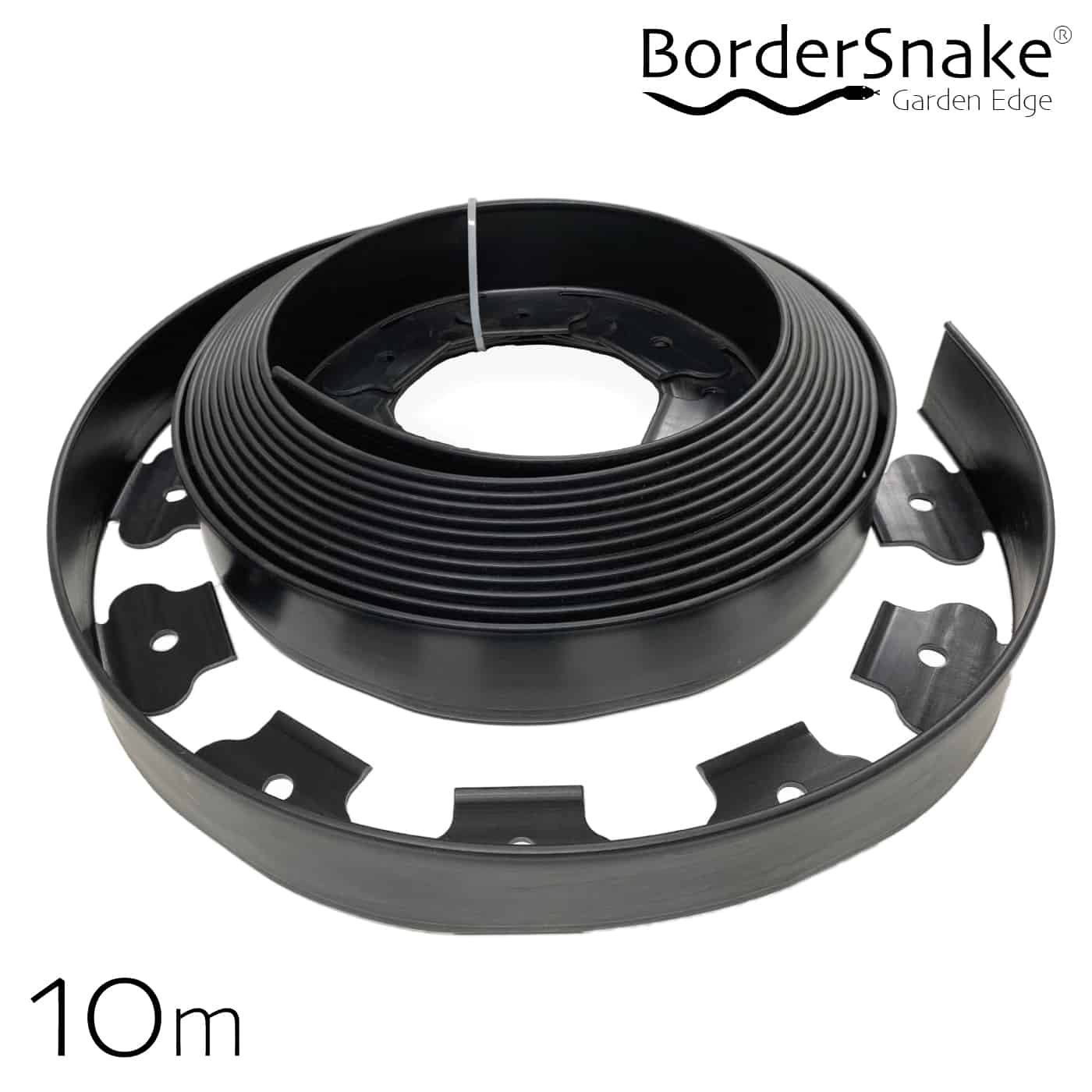 BorderSnake® Garden Edge 10M Metre Flexible Plastic Lawn & Border Edging with 30 Securing Pegs