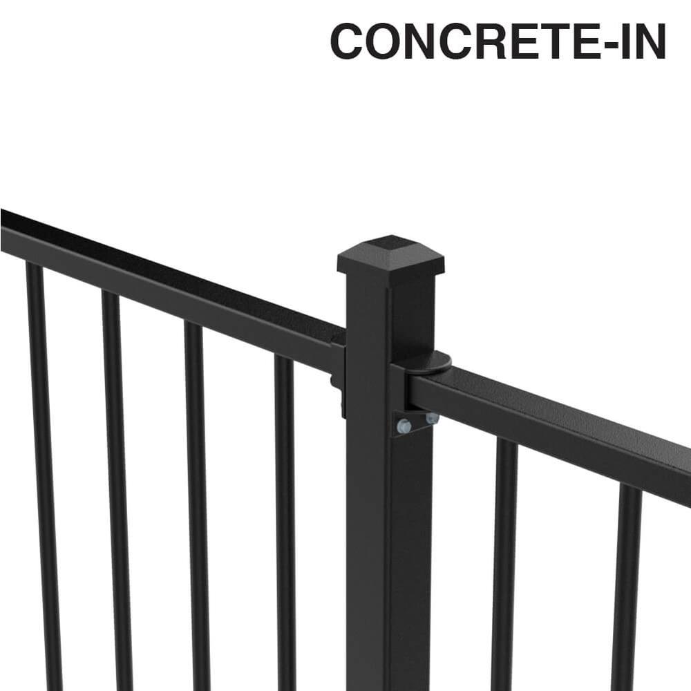 Railing System - 1200mm high  Metre RateConcrete-In Posts - Powder Coated Black