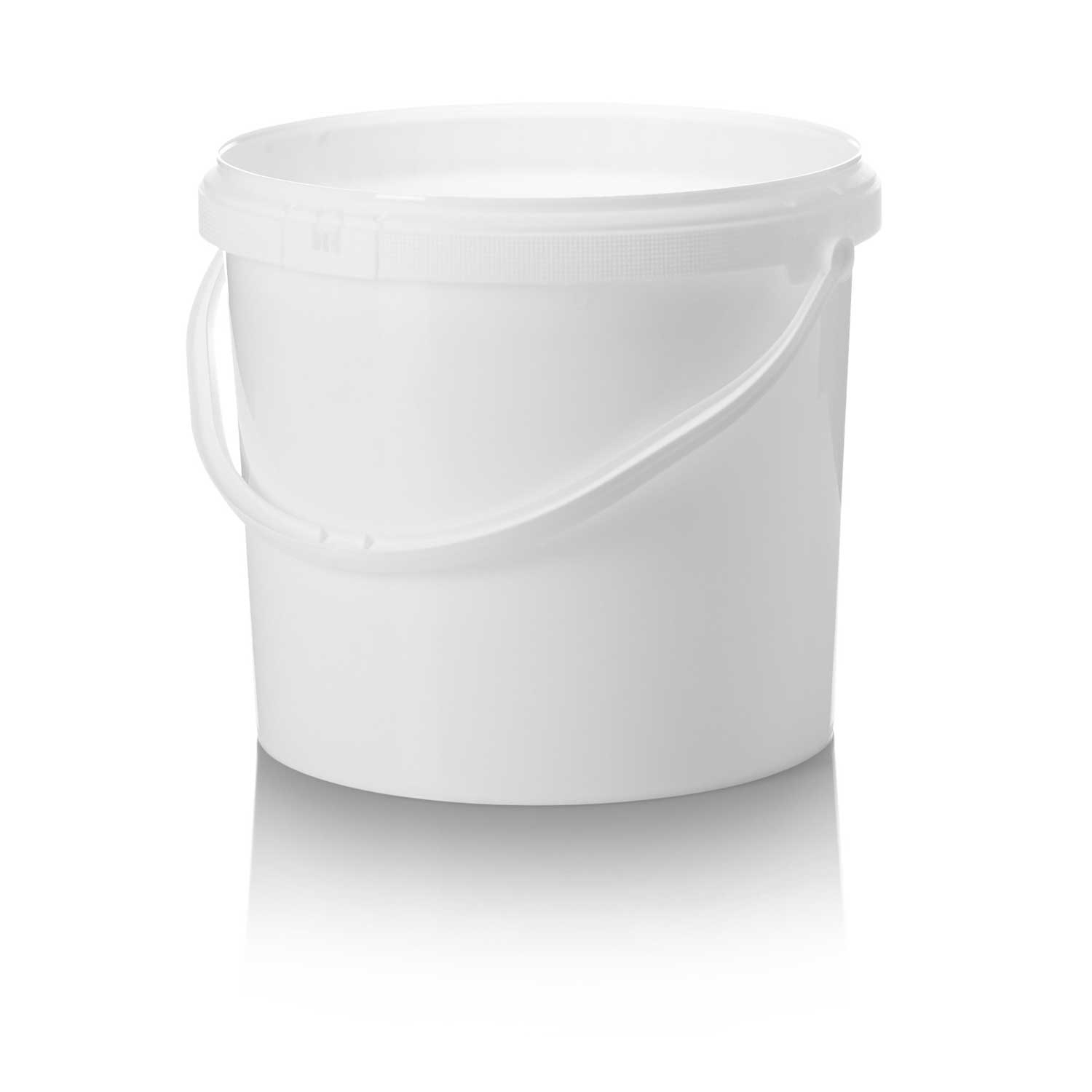 12.5ltr White PP Tamper Evident Pail with Plastic Handle