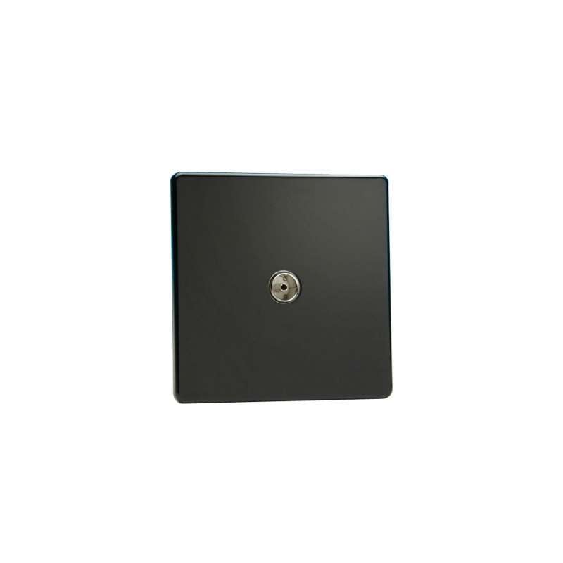 Varilight Screw Less Flat Plate Co-axial TV Socket Premium Black