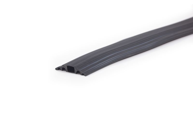 Black 1-Channel Floor Cable Protector for Public Events