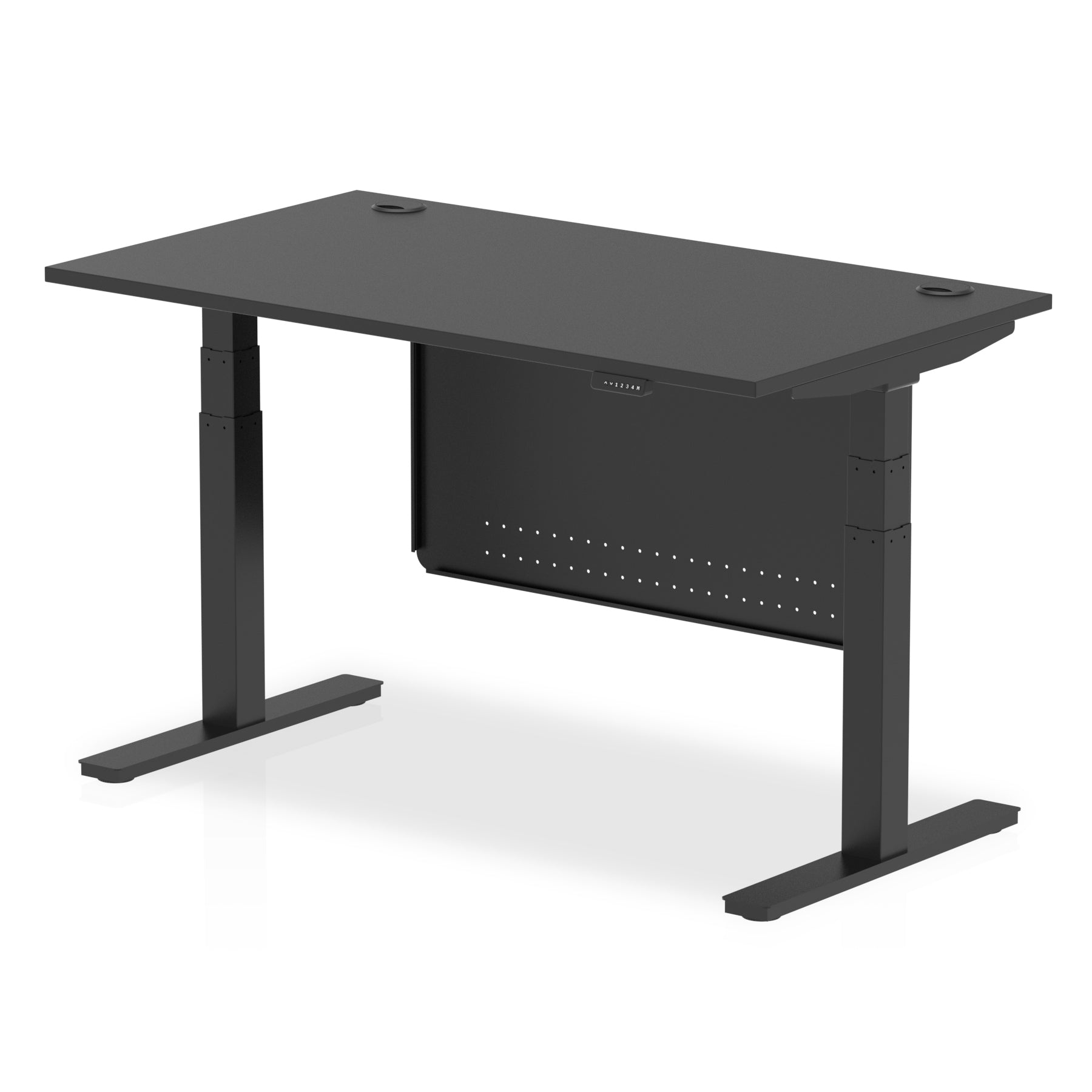 Specialising In Air Height Adjustable Black Series Desk with Cable Ports with Steel Modesty Panel - 1200mm, 1400mm, 1600mm, 1800mm - Multiple Colour Options UK