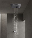 Duet Black Chrome Ceiling Waterfall and Rain Shower Head (78BC)