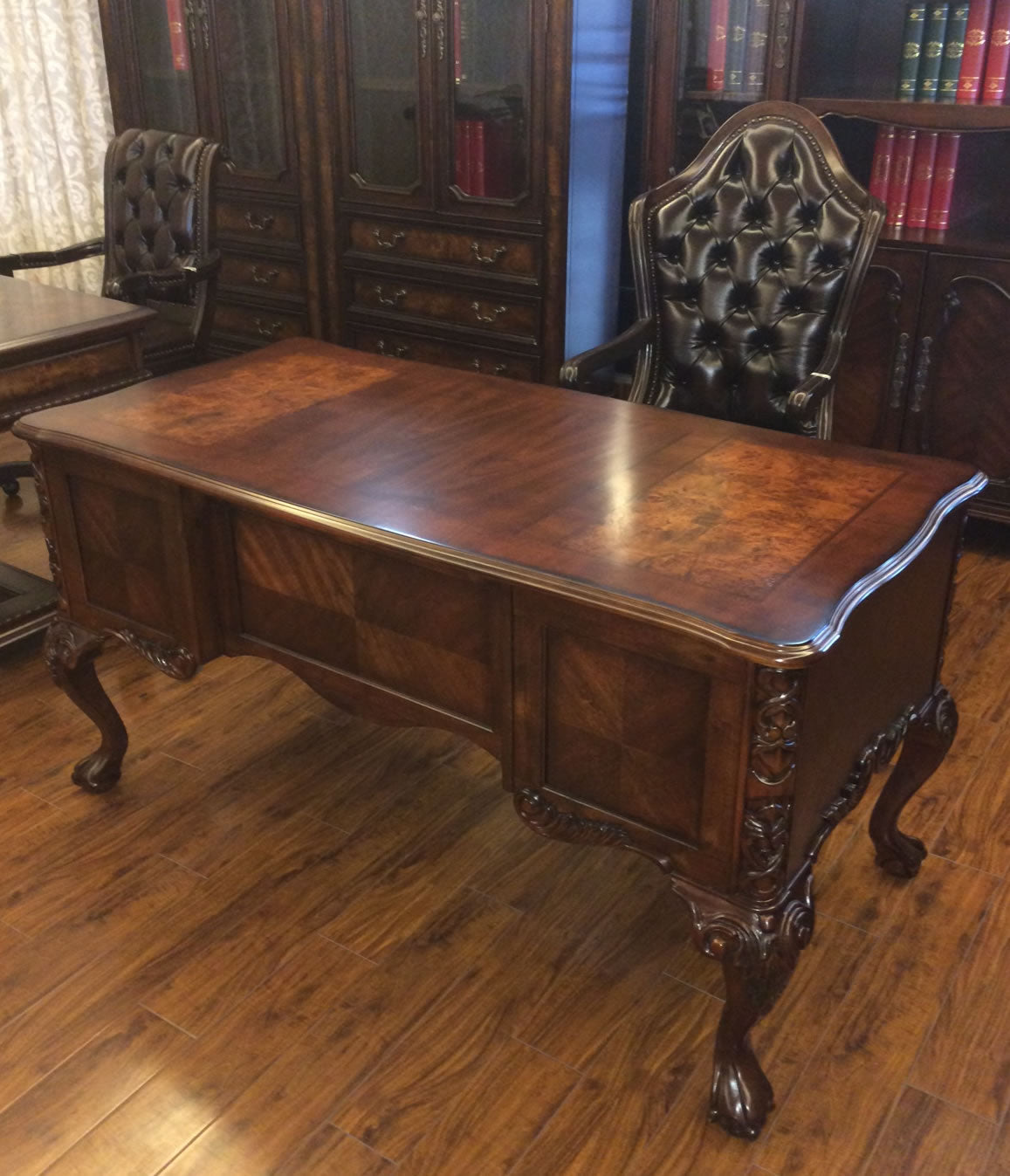 Providers Of Bespoke Antique Design Reproduction Walnut Executive Writing Desk - HO-216062-1500mm North Yorkshire