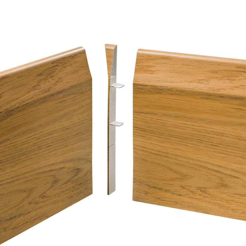 150mm English Oak UPVC Skirting Internal Corner - Chamfered (4 Pack)