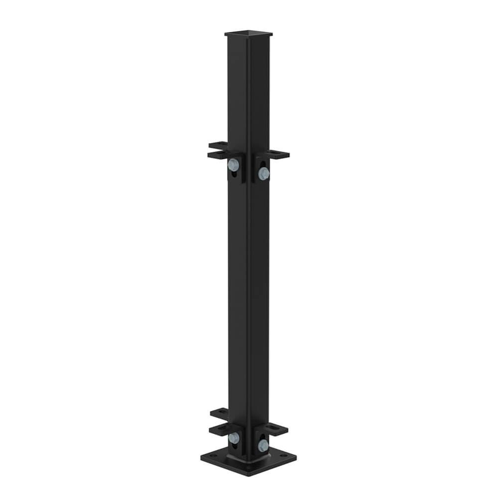 540mm High Bolt Down 3-Way Post - Includes Cleats & Fittings - Black
