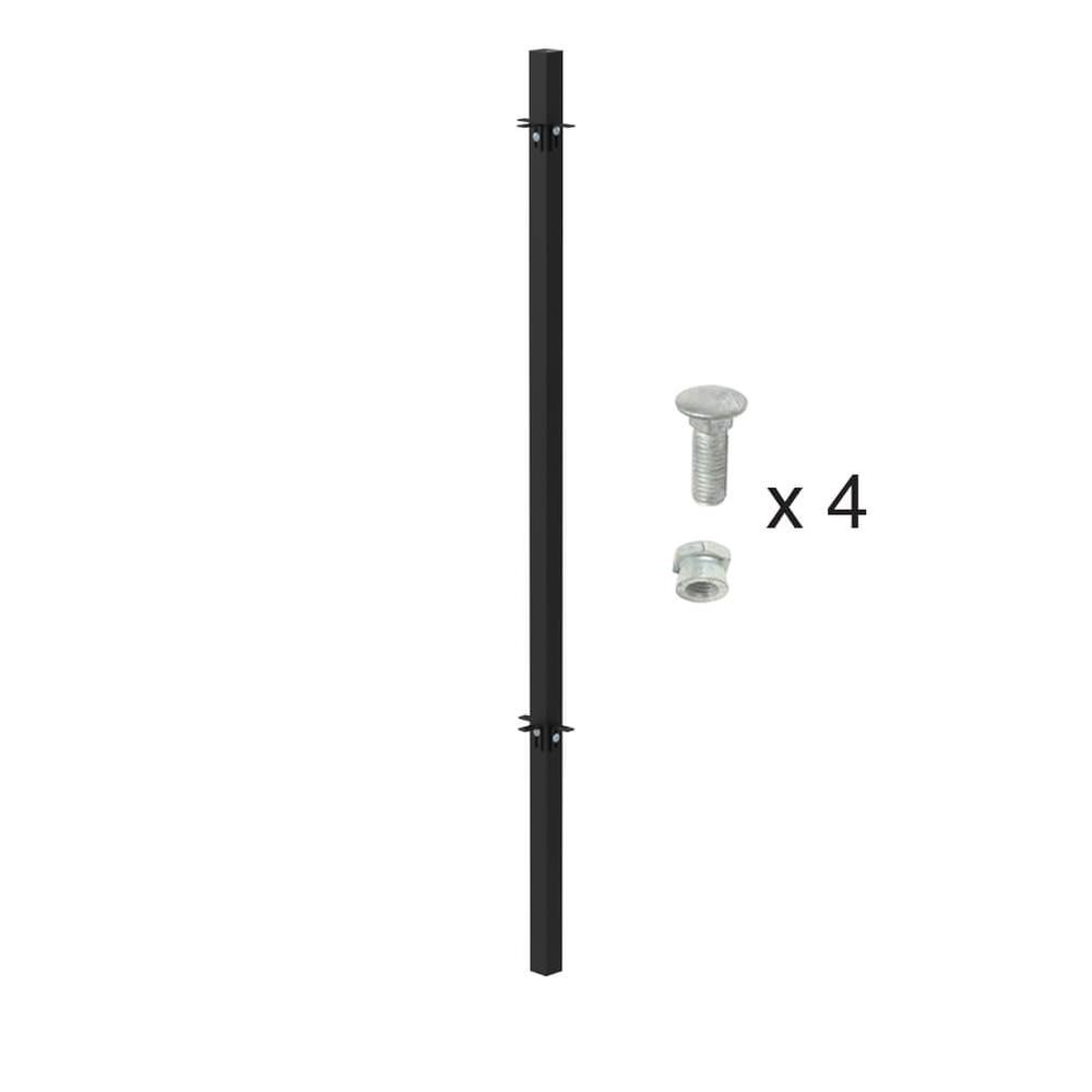 1800mm High Bolt Down 3-Way Post -  60x6Includes Cleats & Fittings - Black