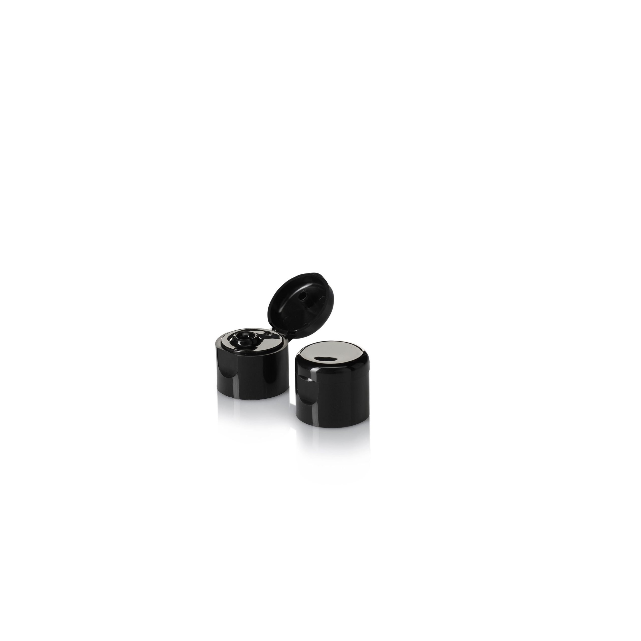 Distributors Of 20/410 Black Flip Top Cap - Smooth