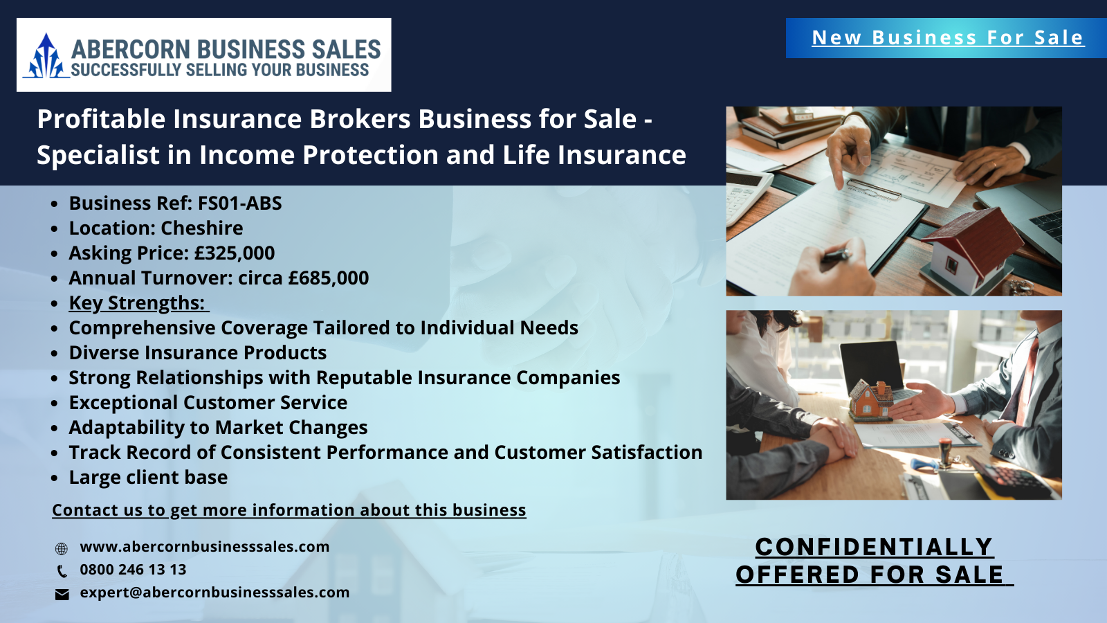 FS01-ABS - Profitable Insurance Brokers Business for Sale -Specialist in Income Protection and Life Insurance