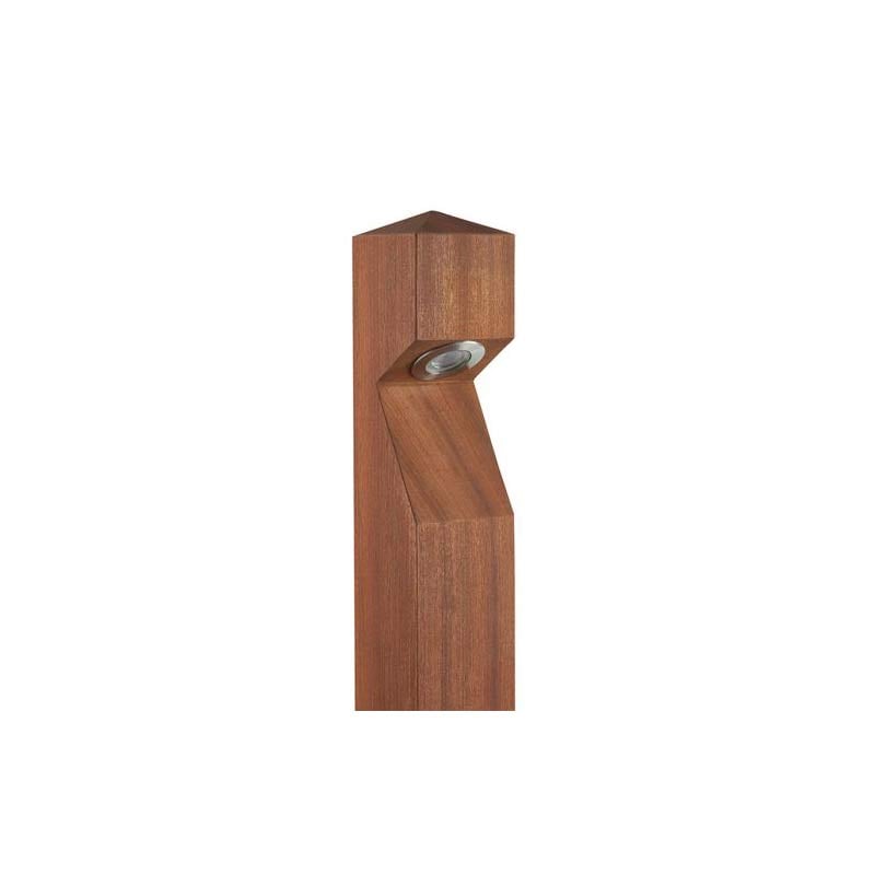 Collingwood Low Voltage Pointed Top LED Bollard Base Entry Sapele Wood 2700K