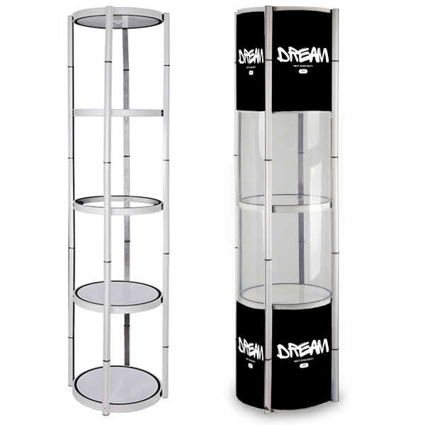 Portable Exhibition Display Case - Twin Shelf Stand