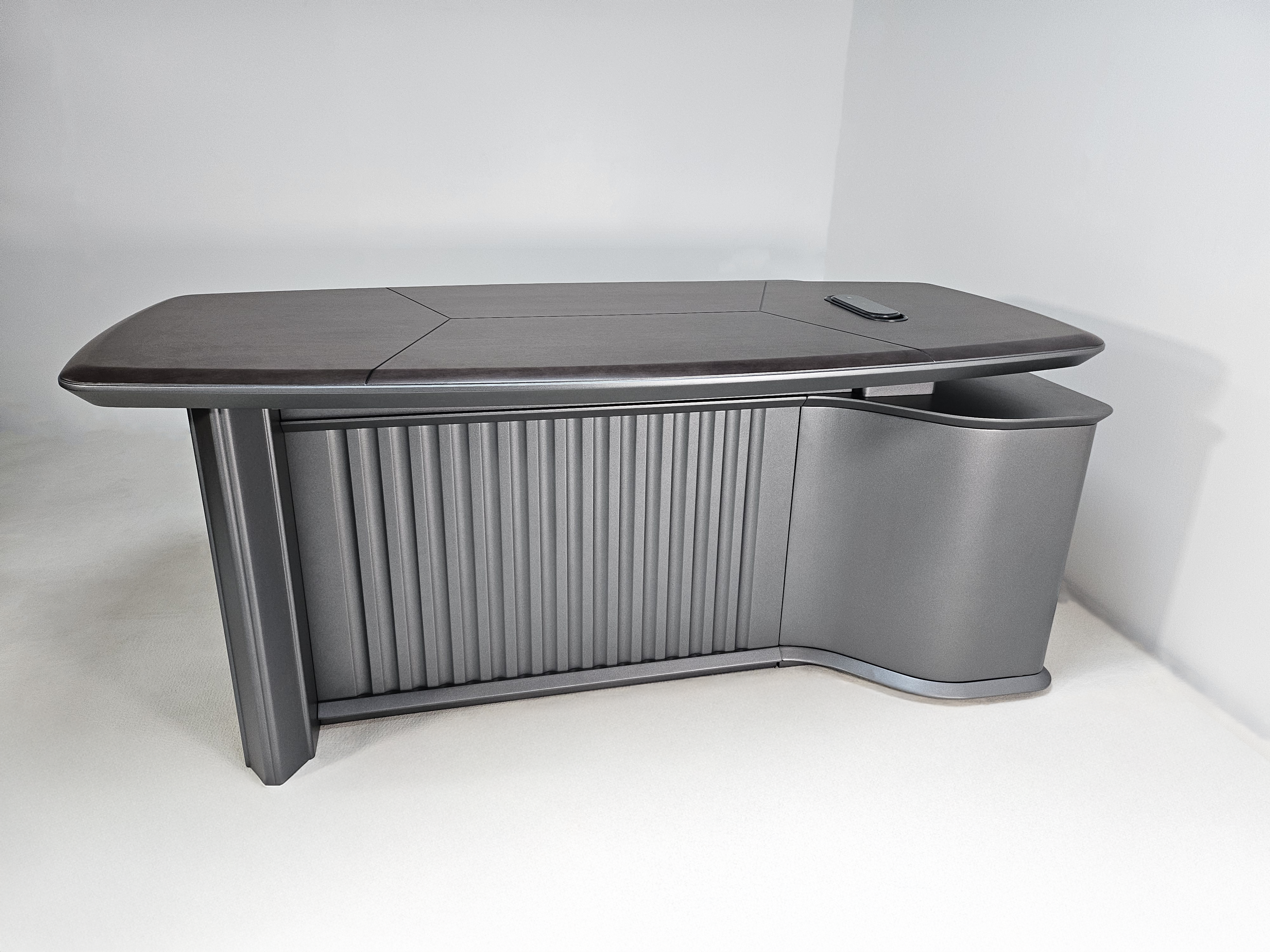 Suppliers Of High Quality Wenge Real Wood Veneer Executive Corner Office Desk with LED and UK Socket Power - 1800mm or 2000mm - SAI-01 UK