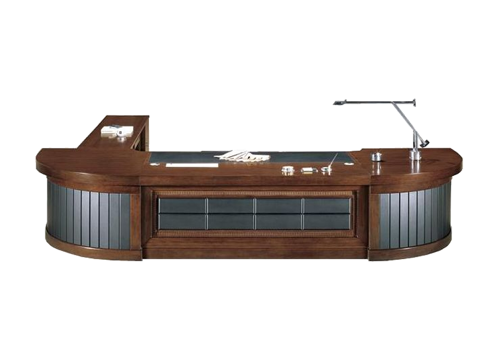 Specialising In High End Luxurious CEO Manager Executive Office Desk with Black Leather Detailing - 3000mm to 4000mm - U88333 North Yourkshire