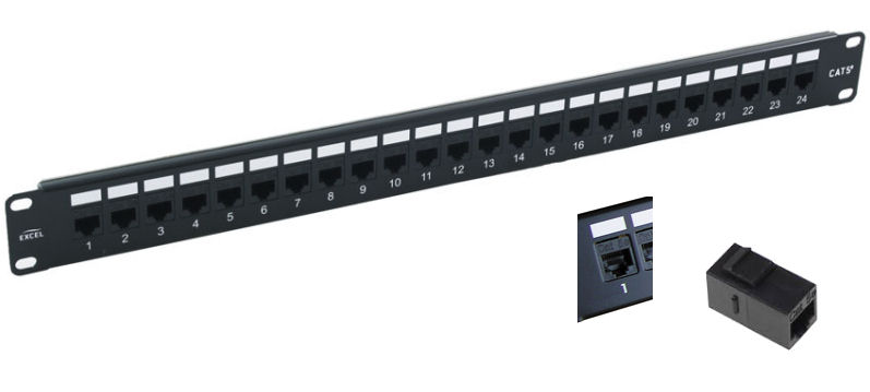 PP-LC-5E-24-CP Excel 24 Port Cat5e - RJ45 Though Coupler Panel ( RJ45 Sockets F/F ) 100-309 / Fully Loaded Patch Panel Special offer