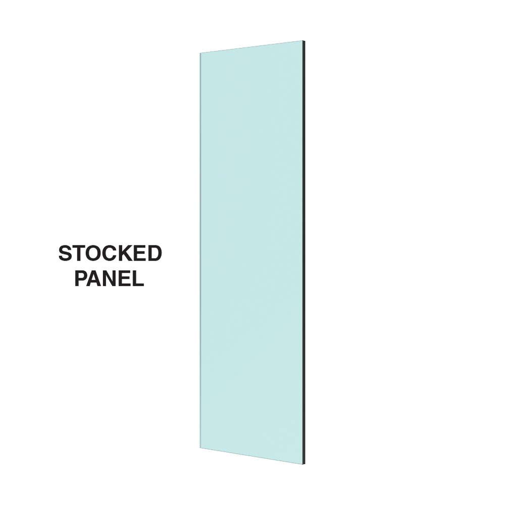 10mm Clear Float Toughened Glass Panel 300 x 1024mm with dubbed corners