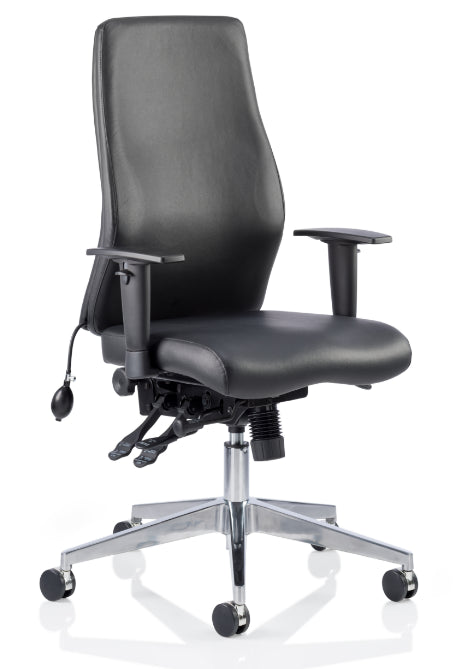Onyx Leather Ergonomic Posture Office Chair - Recommended by Leading UK Chiropractor Doctor UK
