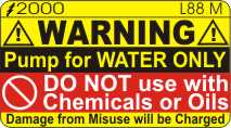 L088 M - Pump for Water Only..
[L88M]