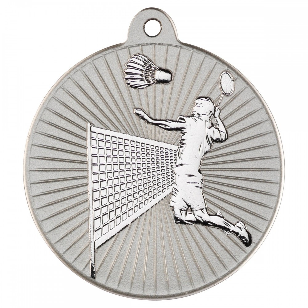 2 Tone Badminton Silver Medals - 50mm