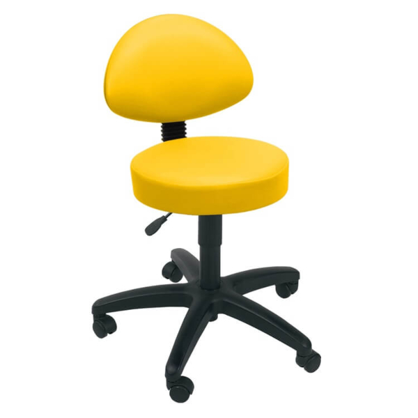 Gas Lift Examination Stool with Back Rest - Primrose