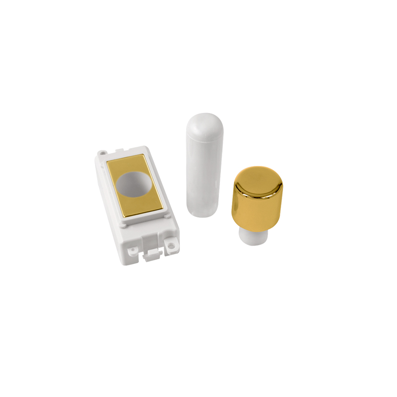 Click GridPro Polished Brass 1 Module Dimmer Mounting Kit Insert Polar White