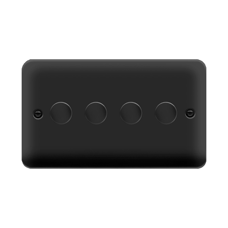 Click Deco Plus 4 Gang Dimmer Switch Matt Black