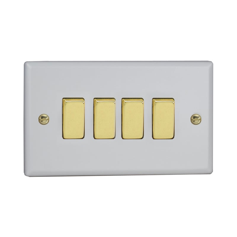 Varilight Vogue 4G 10A Rocker Switch Twin Plate Matt White