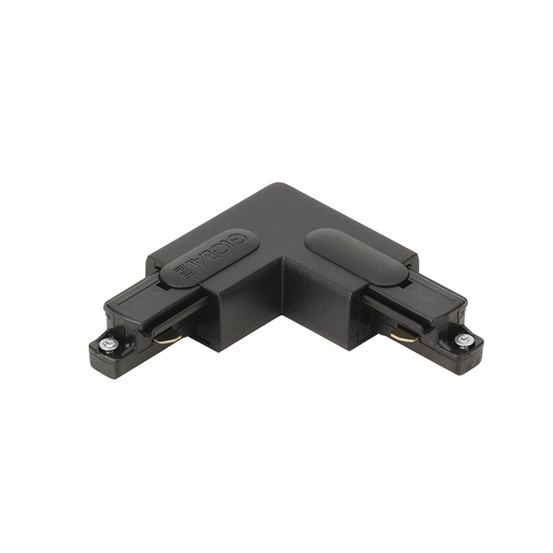 Aurora Single Circuit Track L Connector Outside Feed Black