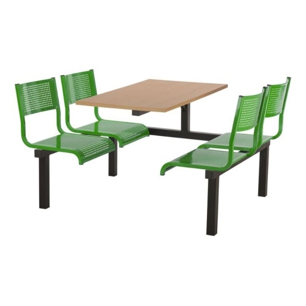 CU93 - 4-Seater Barrett Canteen Unit - 1 Way Access, Green, Beech