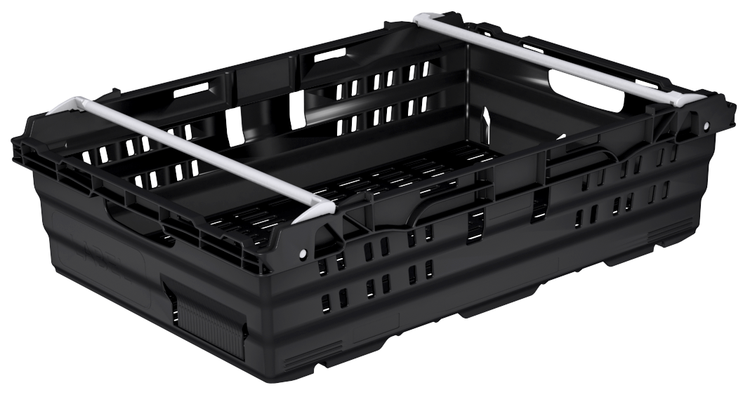 Bulk Offers 600x400x190 Bale Arm Crate - Black For Food Distribution