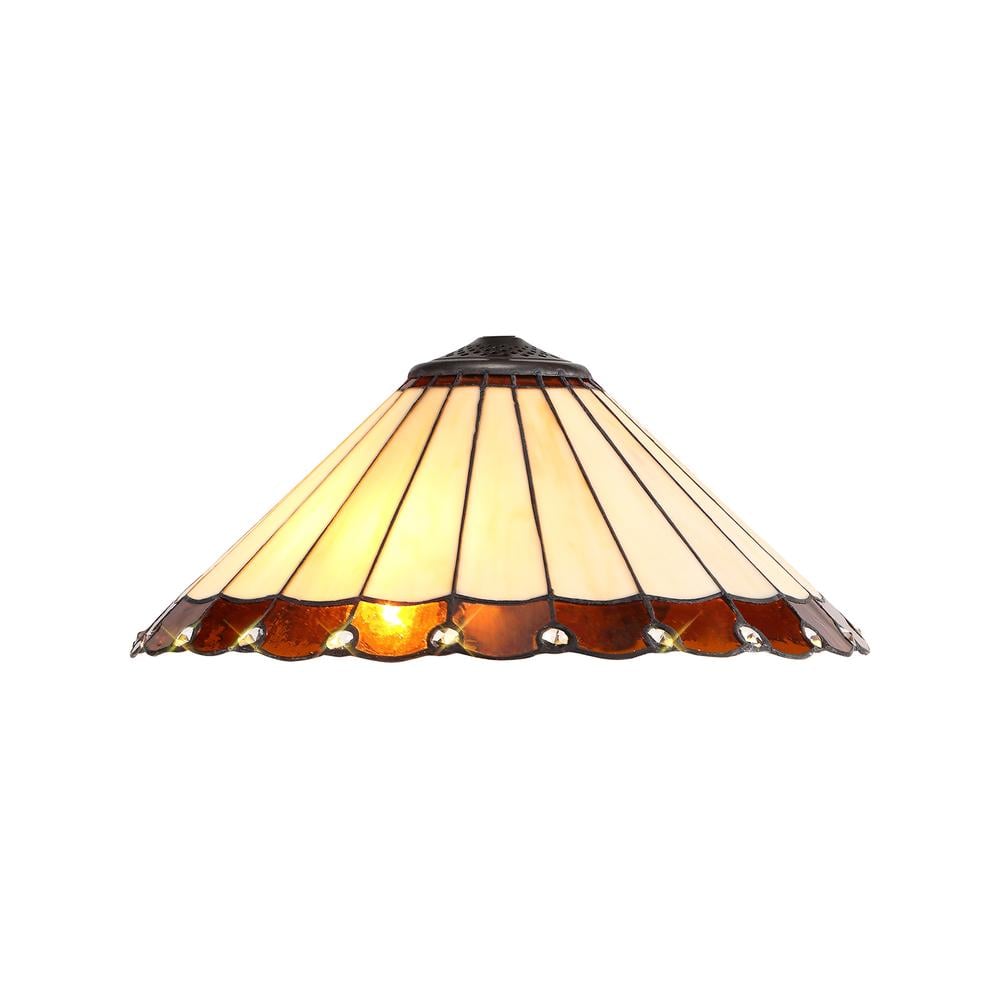 Luxuria Sleek Tiffany 40cm Shade Only Suitable For Pendant/Ceiling/Table Lamp Amber/Cream/Crystal