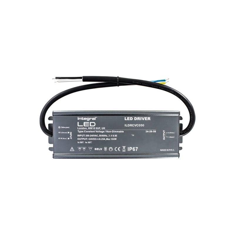 Integral IP67 Non Dimmable 12V DC Constant Voltage Driver 150W