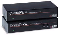 Rose CRK-2P/AUD CrystalView dual user KVM switch with CAT5 extender, 0-transmitter & receiver pair, 1000ft with serial & audio