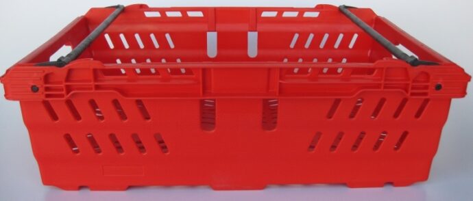 600x400x370 Black Eco Red Lidded Container (70 Ltr) For Supermarkets