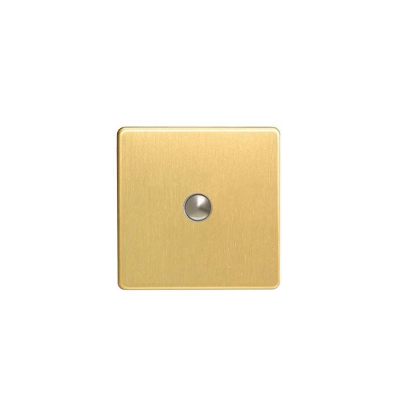 Varilight Screw Less Flat Plate 1G Push Switch Brushed Brass