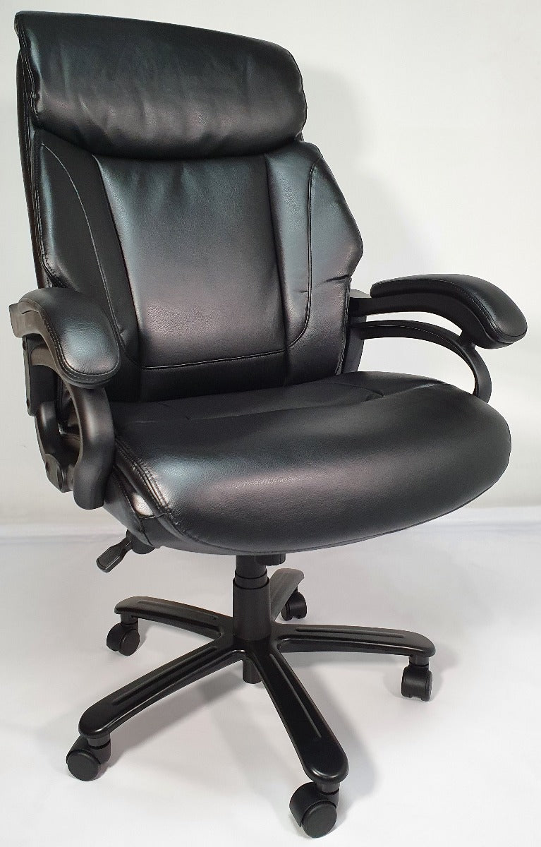 Heavy Duty Black Leather Executive Office Chair - 2181E - Up to 28 Stone UK