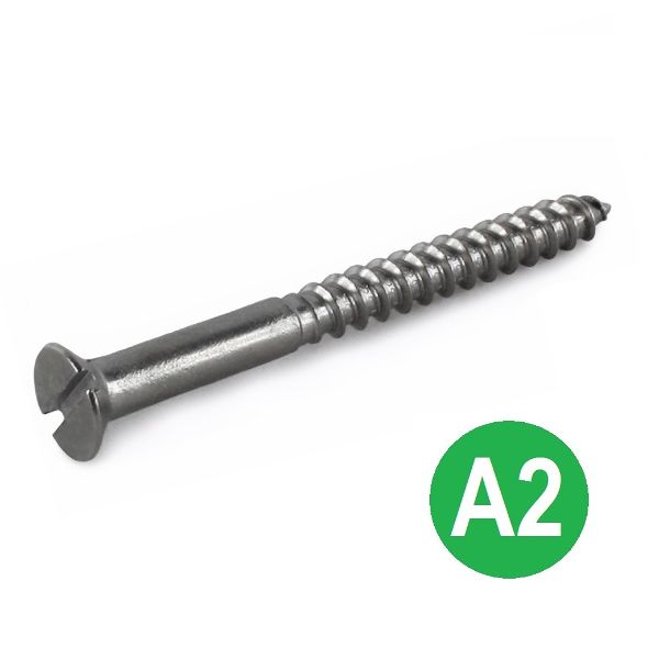 8.0 x 50mm A2 Slot Countersunk Woodscrew