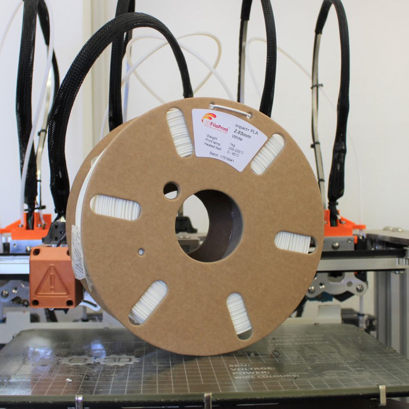 3D FilaPrint IMPACT + PLA White 3D printing filament 2.85mm 1kg