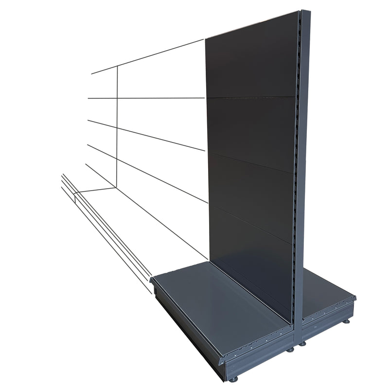 K50 Add-on Gondola Bay - Dark Grey - 1.8m high, plain back, 57cm deep base - choice of lengths...