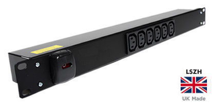 PDB-IEC6HC14 6 Way Horizontal C13 Socket PDU to C14 Plug 1U Rackmount Power Distribution Unit 6 Port C13 PDU (BTO)