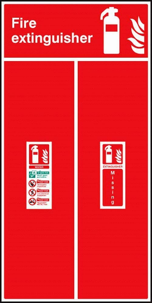 Fire extinguisher location board  -  hydrospray