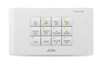 VK0200 - Aten - Control System / Control Panel - 12-button, white Control Pad (EU, 2 Gang)