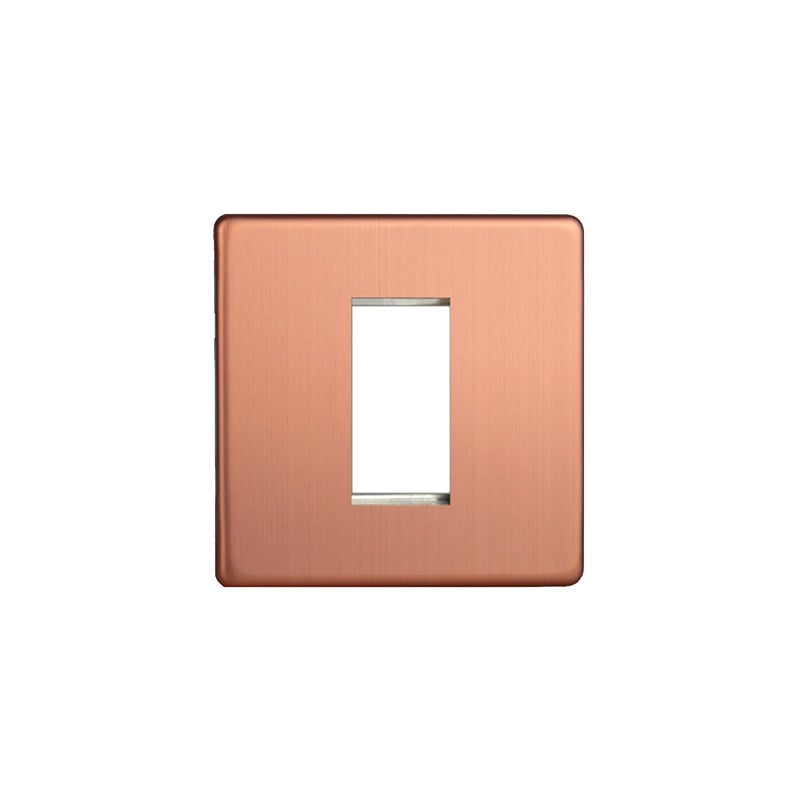 Varilight Urban 1 Grid Space Plate Brushed Copper Screw Less Plate