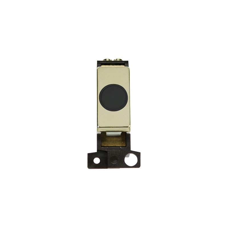 Click MiniGrid 20A Ingot Flex Outlet Module Polished Brass Insert Black