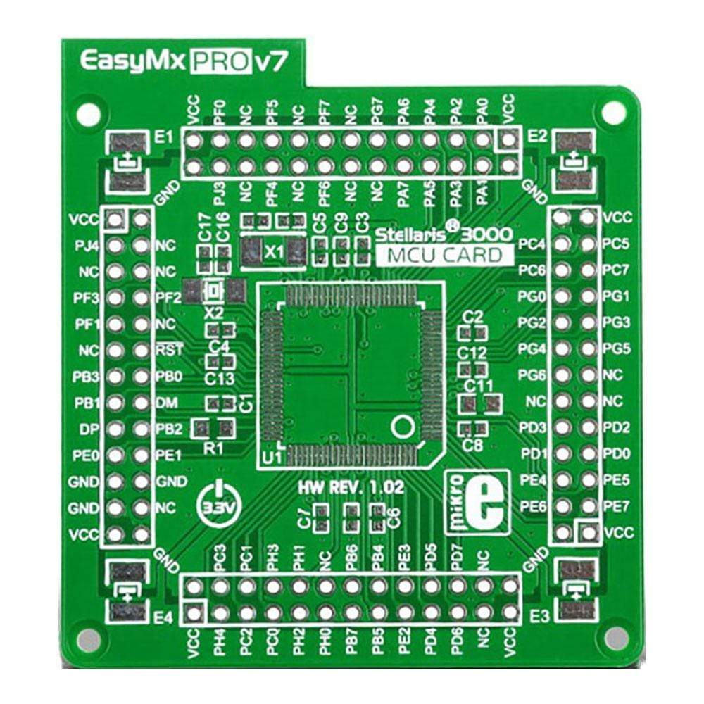 EasyMx PRO v7 for Stellaris 3000 series empty MCU card for 100-pin TQFP