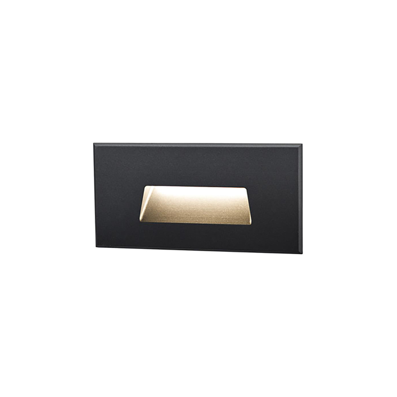 Aurora Set In 2W IP67 Horizontal Recessed LED Wall Light Black 4000K