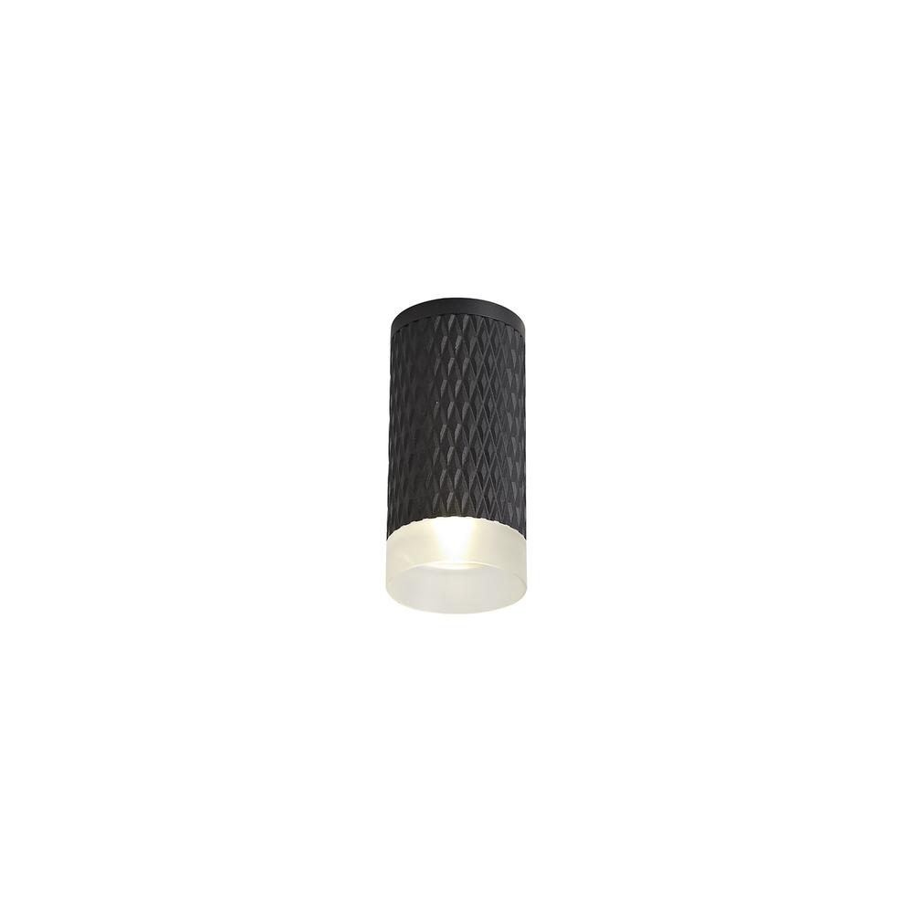 Luxuria Swirl 6cm 1 Light 11cm Surface Mounted Ceiling GU10 Sand Black/Acrylic Ring