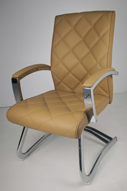 Quilted Beige Leather Stylish Cantilever Visitors Chair - ZV-B217 Near Me