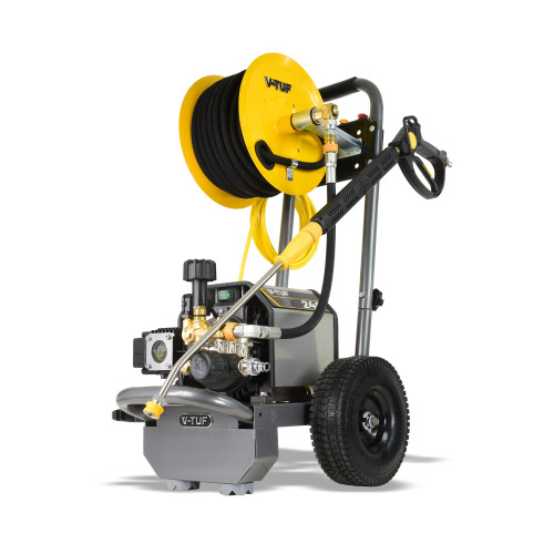 V-TUF 240HR - 240v Compact, Industrial, Mobile Electric Pressure Washer c/w 20m HOSE REEL - 1450psi, 100Bar, 12L/min For Commercial Work In Newcastle Upon Tyne