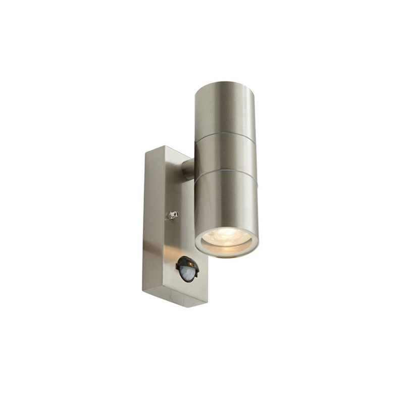 Ansell Acero Bi-Directional With PIR GU10 Wall Light PIR Stainless Steel